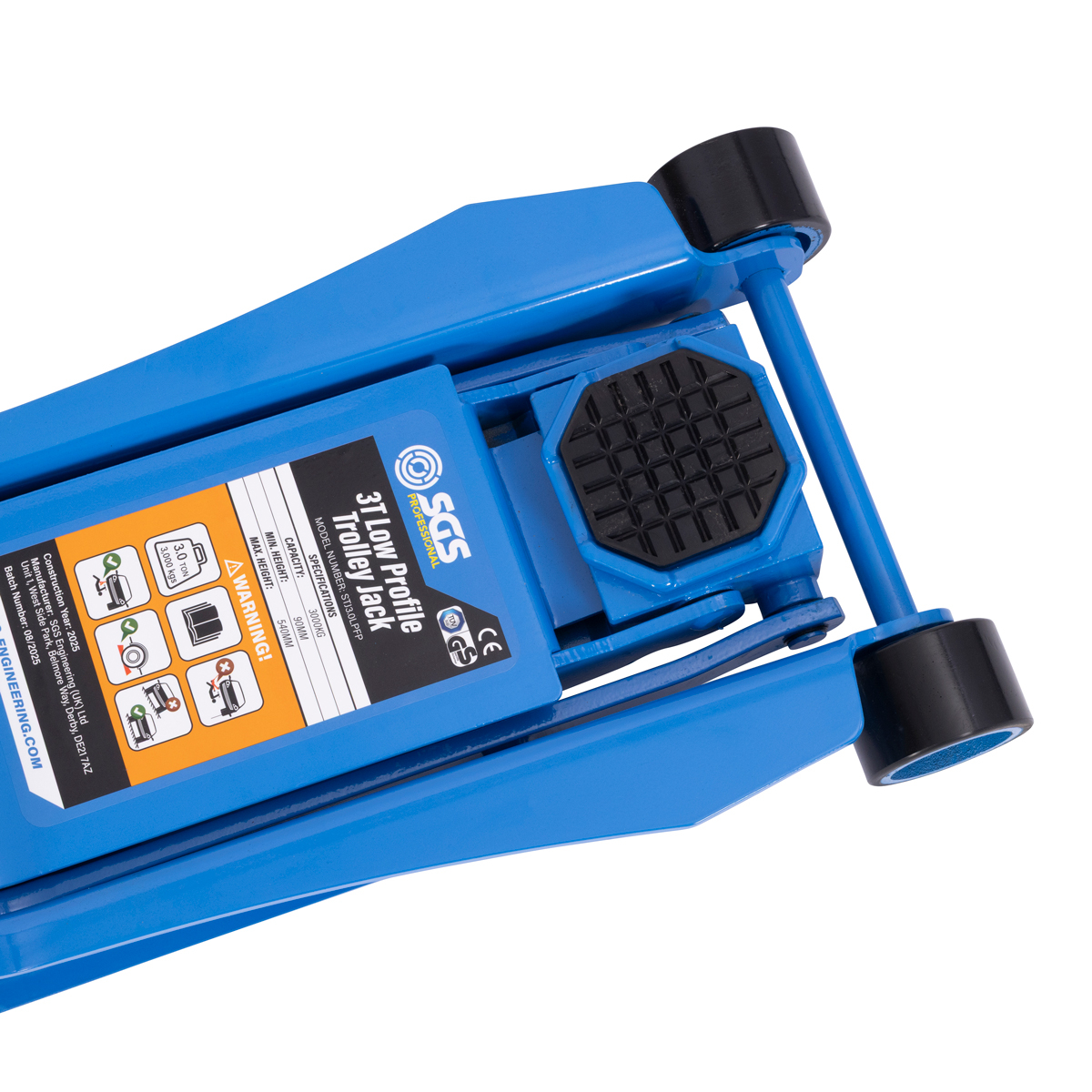 SGS Professional 3 Tonne Low Profile Trolley Jack with Foot Pump